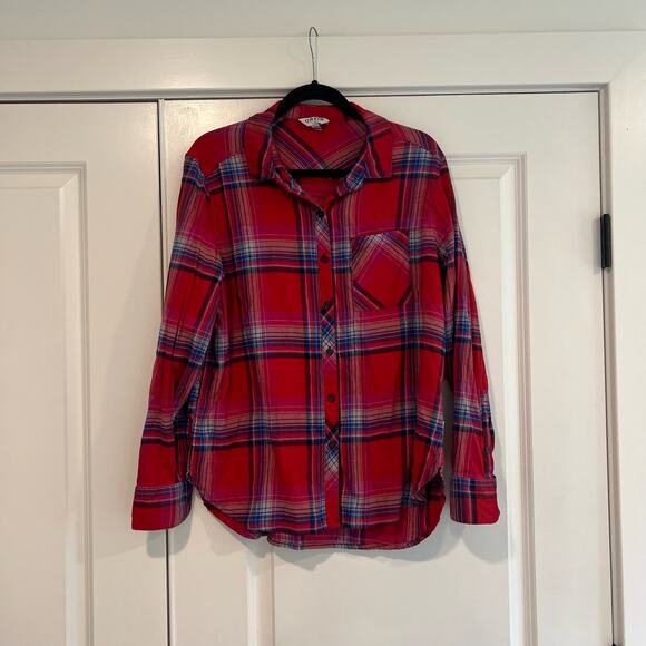 Orvis Women's Plaid Flannel Button Down Red‎ Cotton Size Large - Picture 1 of 9